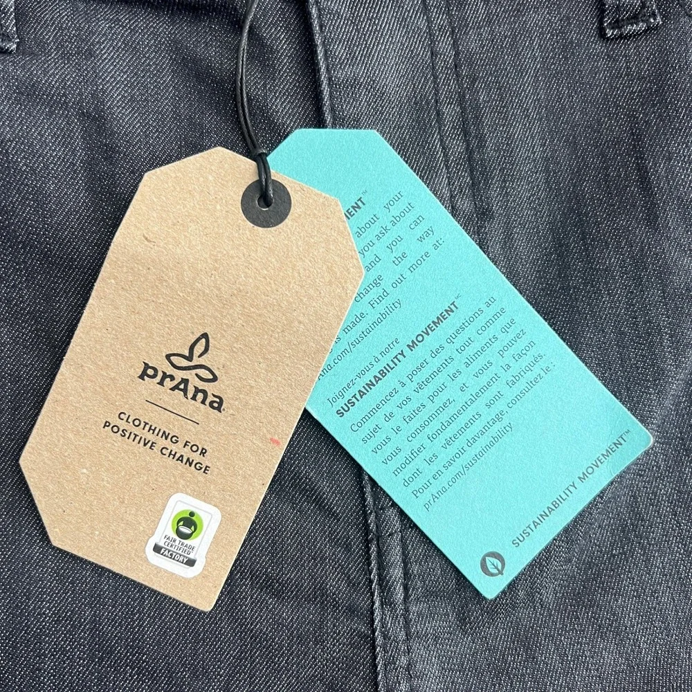 NWT Prana Women's 10 REG‎ Kayla High Rise Jeans Denim Solid Organic Stretch Gray